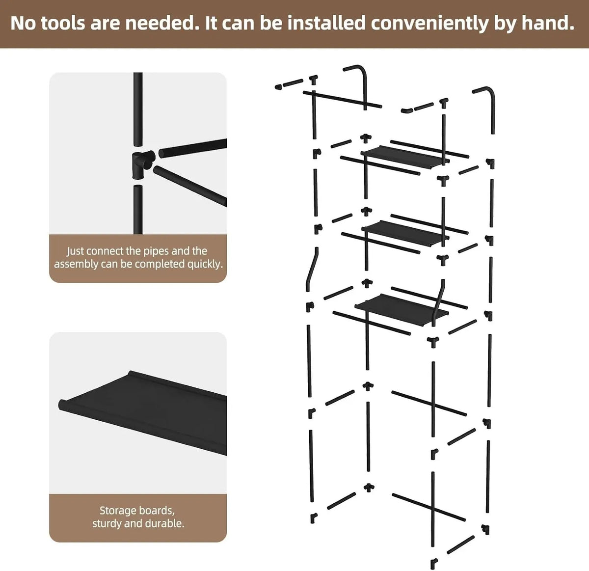 2 Tier Over the Toilet Rack, Stainless Steel
