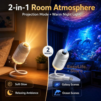 2-in-1 Galaxy Projector & Night Light