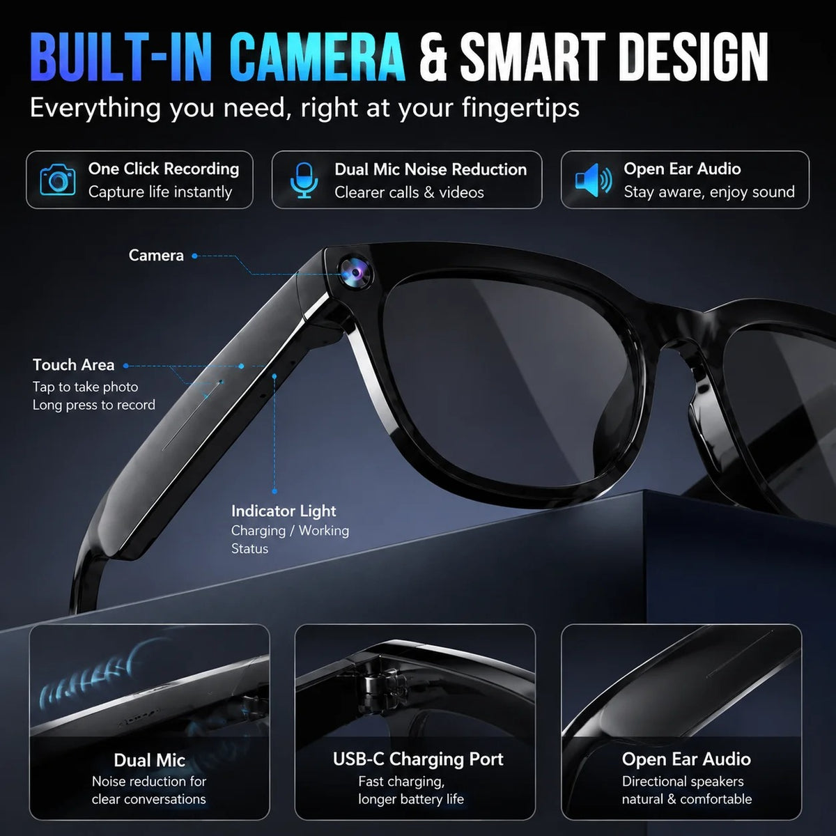 Smart Wireless Bluetooth Glasses