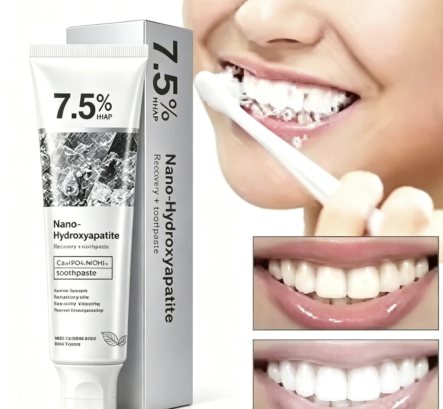 7.5% Nano Hydroxyapatite Fluoride Toothpaste for Teeth Whitening