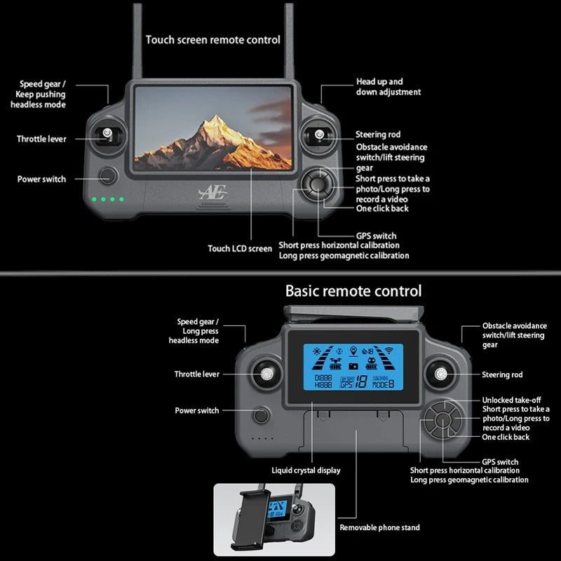 Foldable GPS Drone with HD Camera, Large Screen Remote & Obstacle Avoidance