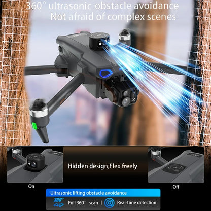 Foldable GPS Drone with HD Camera, Large Screen Remote & Obstacle Avoidance