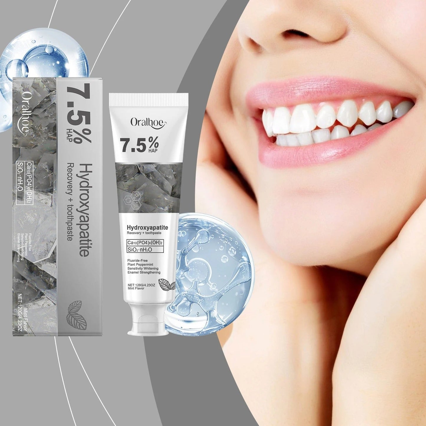 7.5% Nano Hydroxyapatite Fluoride Toothpaste for Teeth Whitening