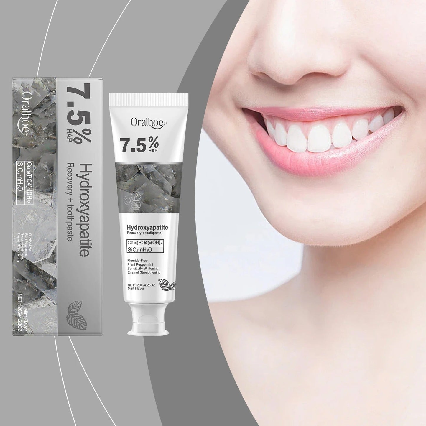 7.5% Nano Hydroxyapatite Fluoride Toothpaste for Teeth Whitening